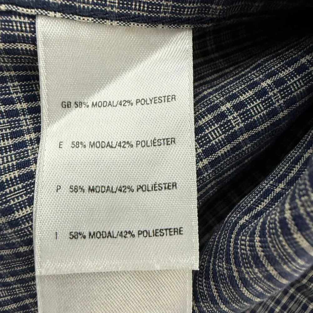 The North Face Shirt Mens L Blue Plaid Long Sleeve Pockets Modal Button-Up Mesh‎